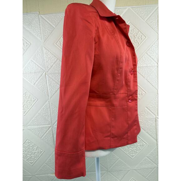 Requirements Size 6 Blazer Jacket LINED 4 button Collar Salmon Peach color - Picture 9 of 14
